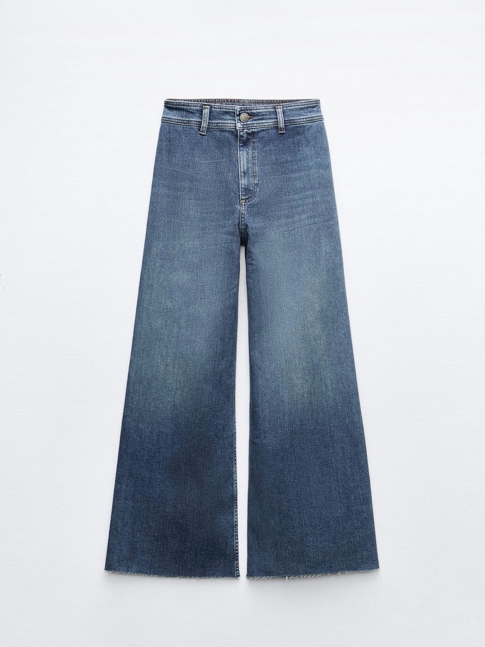 Wide Leg High-Rise Women’s Jeans in Medium Blue